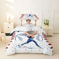thumbnail image 2 of Erosebridal Navy Blue Dripping Baseball Stitch & Batter Silhouette Graphic Twin Bedding, Sport Graphic Duvet Cover Set for Boys And Girls Kids,Super Cozy Room Decor,2pcs,No Comforter, 2 of 6
