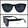 thumbnail image 3 of SA106 Polarized Sport Keyhole Bridge Sunglasses for Men UV400 Lightweight Plastic Shiny Black Frame - Black Lens, 3 of 6