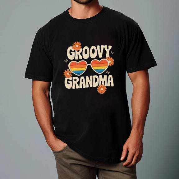 Groovy Grandma with 70s Retro Mother’s Day Style Unisex Tee,S- 5XL