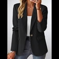 thumbnail image 4 of Blazer Informal de Otoño para Mujer, Ligero, con Forro Completo, Cuello de Solapa con Botones, Ajustado, Moderno y con Bolsillo Negro L, 4 of 10
