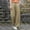 (Fashion 113)Khaki, variant on Women's Elastic Drawstring Waist Cotton Blend Pants Loose Casual Harem Trousers with Pockets Comfort Fashion Long Pant