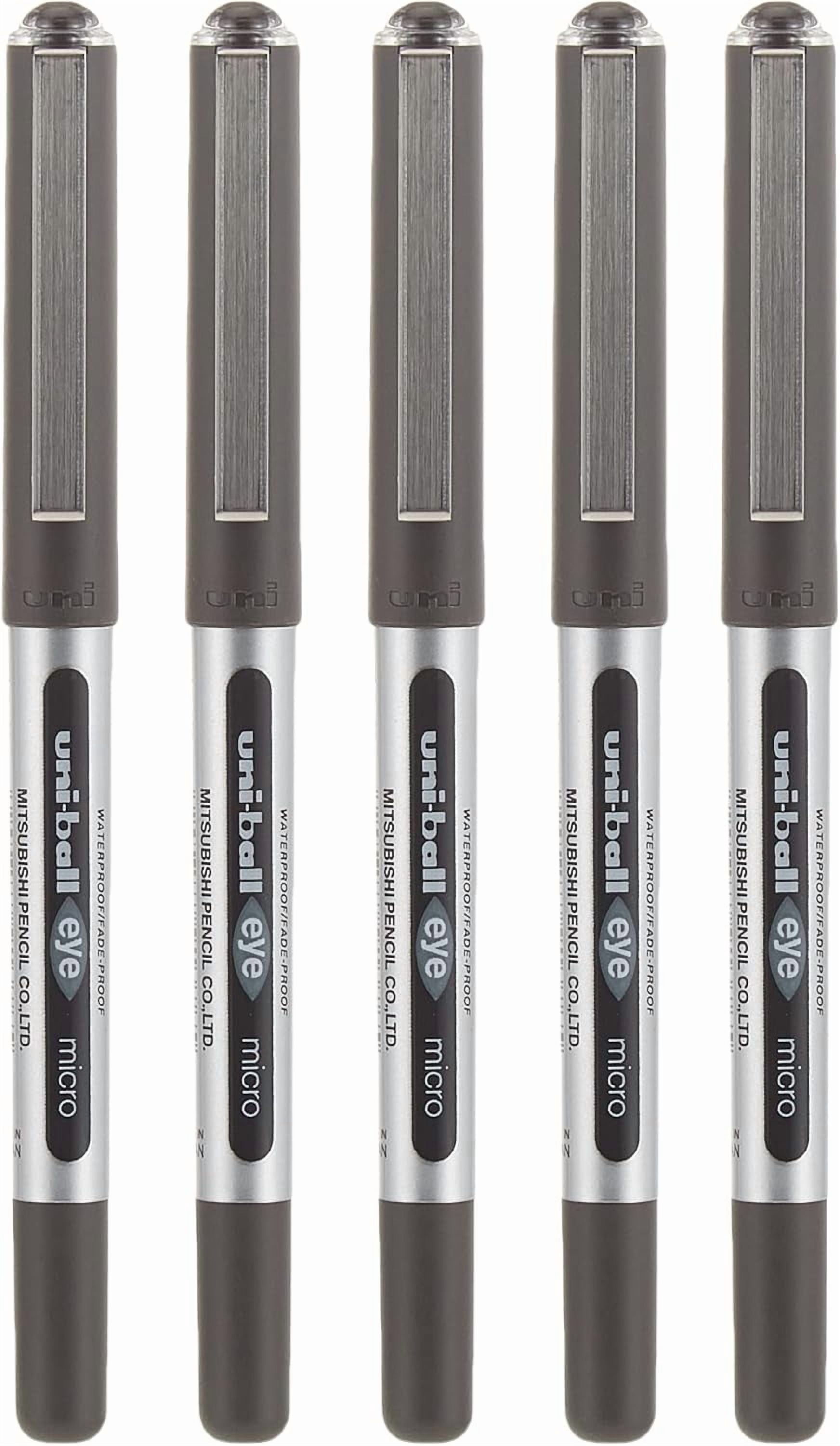 uni-ball UB-157 Eye Rollerball Pens. Premium Fine 0.7mm Ballpoint Tip for Super Smooth Handwriting, Drawing, Art, Crafts and Colouring. Fade and Water Resistant Liquid Uni Super Ink. Box of 12 Black