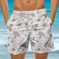 thumbnail image 2 of LpwkSSA Mens Lightweight Camo Shorts Straight Cut Design Soft Fabric Relaxed Silhouette for Weekend Getaways Gray XXXXL, 2 of 5