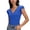 #0012-Blue, variant on Women's Ruffle Short Sleeve V Neck Top Form Fitting Notch Neck Crop Blouse Casual Cute T-Shirt