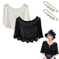 thumbnail image 2 of LEKODE Crochet Shawl for Dress Lightweight Shawl Women Womens Capes Women Shawl Poncho Women F One Size, 2 of 9