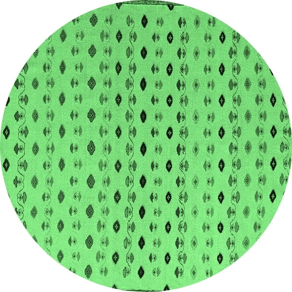 Ahgly Company Indoor Round Solid Emerald Green Modern Area Rugs, 4' Round