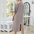 thumbnail image 4 of LOVZFMLL Combinaison Décontractée d'Été Aguichant pour Femmes, Manches Mi-Longues, Grande Taille, Gris S, 4 of 9