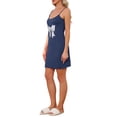 thumbnail image 4 of INSPIRE CHIC Women's Cami Nightgown Bow Print Cute Summer Sleeveless Nightdress Chemise Sleepwear Camisole Nightshirt S Blue, 4 of 6