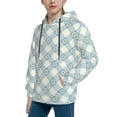 thumbnail image 2 of Kdxio Daisy Plaid Blue Pattern Boys Athletic Unisex Boys Girls Hoodie with Pocket Sweatshirts-Medium, 2 of 6