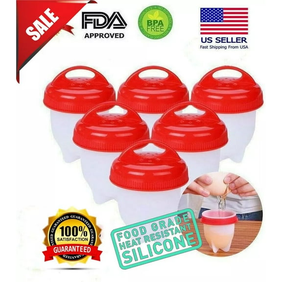 Eggs Cooker Silicone Egg Cooker Egglettes Non Stick Egg Boiler Poachers Egg Holder Cups Kitchen Gadget Tool for Egg Making