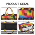 thumbnail image 4 of Large Capacity Tote Bag,Colorful Rainbow Checkered Pattern Handbag Fashion Luxury Tote Bag,15.7"x13"x 5.1" Inches,Laptop Compatible, 4 of 6