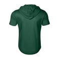 thumbnail image 4 of Mens Tactical Short Sleeve Half Zip Hoodie Muscle Fit Pullover Sweatshirt Cargo Arm Pocket Drawstring Hood Zipper Pocket Summer Streetwear Dark Green 3XL, 4 of 5