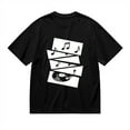 thumbnail image 2 of Black T Shirts for Men, Music Elements,Notes,Vinyl Record,Graphic Mens Graphic Tees, 25060595,XL, 2 of 8