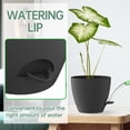 thumbnail image 5 of FIASON 2 Pack 10 Inch Matte Black Self Watering Planters, Modern Plastic Plant Pots with Drainage Holes, Detachable Black Base Tray and Watering Lip for Indoor Outdoor Houseplants, 5 of 9
