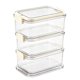 thumbnail image 1 of Contenedor refrigerador aislado de 2 niveles con H le, a prueba de fugas, apilable, organizador de refrigerador para camping, picnic, viajes, caja de almacenamiento de alimentos portátil con bolsa de, 1 of 9