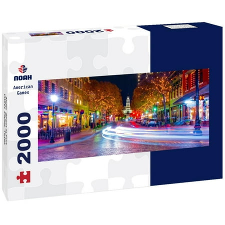 Noah Jigsaw Puzzle Night. Street in Fort Worth, Dallas, Texas panorama 2000 pieces