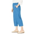 thumbnail image 3 of Woman Within Plus Size Petite 7-Day Elastic-Waist Pull-On Cotton Denim Capri Jeans, 3 of 6