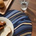 thumbnail image 3 of Marble Round 13 Inch Placemats Set of 6, Navy Blue Modern Abstract Gold Gradual Art HeatResistant Non Slip Place Mats for Dining Table, Wipeable Braided Kitchen Table Mats for Housewarming, 3 of 9