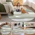 thumbnail image 6 of Area Rug 48in, Green White Black Striped Floor Carpet Living Room Rug, Abstract Geometric Non-Slip Welcome Mat Indoor Rugs for Bedroom Dining Room, 6 of 9