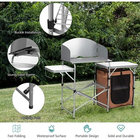 Gymax Outdoor Kitchen Foldable Grilling Stand Portable Camping Grill Table Bbq Canada Gymax Outdoor Kitchen Foldable Grilling, Portable Grills For Outdoor Kitchens