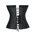 thumbnail image 6 of LELINTA Women's Corsets Bustiers Lace Up Trim Corset Overbust Waist Cincher Top G-String Set, 6 of 6