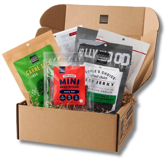 People's Choice Beef Jerky - Jerky Box - Some Like It Hot - Unique Gift for Men - 6 Bags