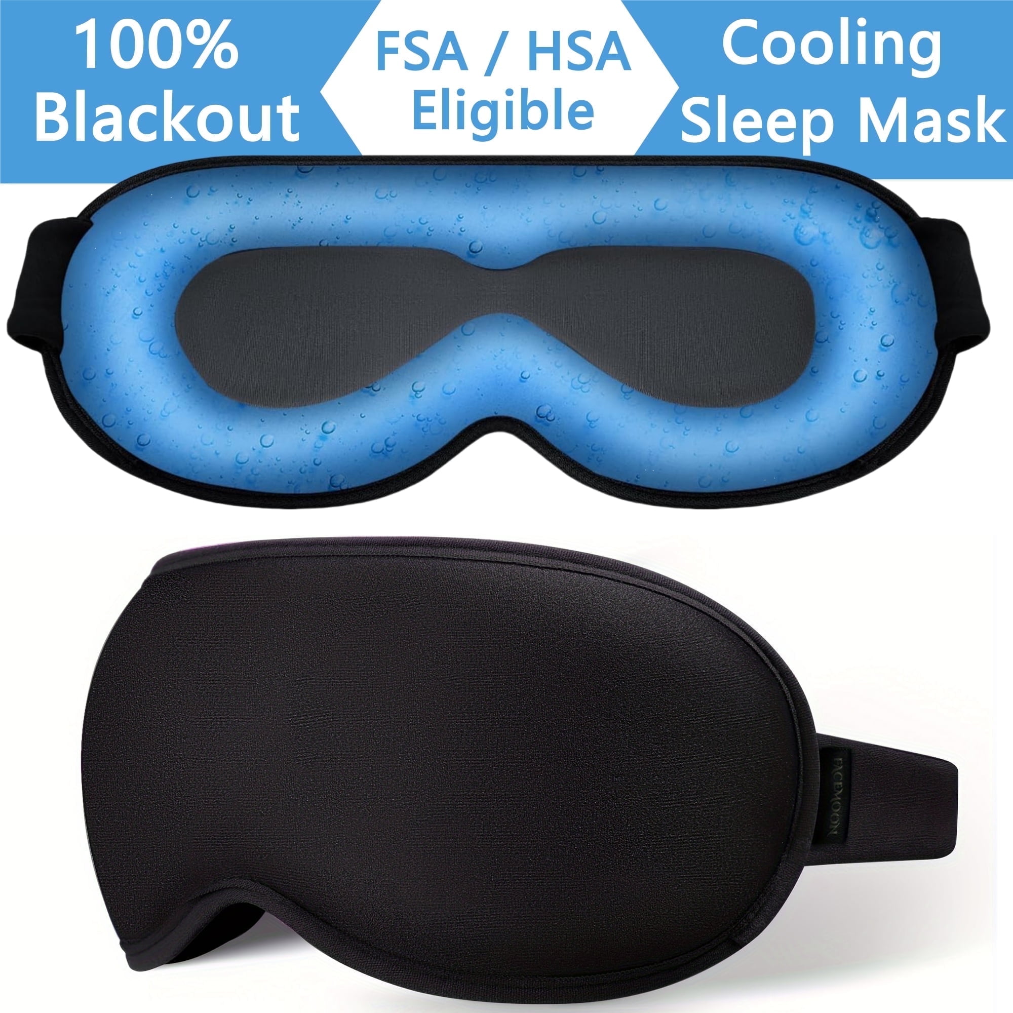 FACEMOON 3D Gel Cooling Sleep Mask Blackout photo 1