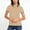 Beige, variante sur Hauts Décontractés pour Femmes Chemise à Manches Courtes avec Col