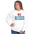 thumbnail image 4 of Blessed Religious Love Jesus Christ Unisex Plus Fleece Graphic Sweatshirt Brisco Brands 3X, 4 of 5