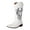 White, variant on Mid Calf Cowboy Boots for Women Wide Calf Vintage Embroidery Western Cowgirl Booties Fashion Pointed Toe Riding Boots Black Size 8