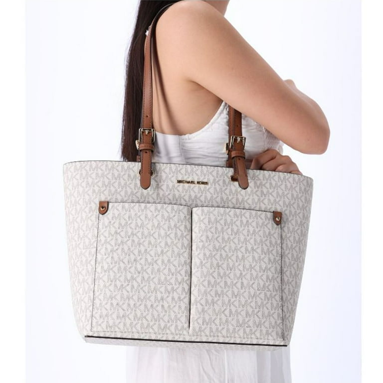Michael Kors Womens Jet Sest Travel Medium Double Pocket Tote 