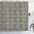 thumbnail image 1 of Ambesonne Motorcycle Shower Curtain, Scooters and Stars, 69"Wx70"L, Yellow Black and Grey, 1 of 3