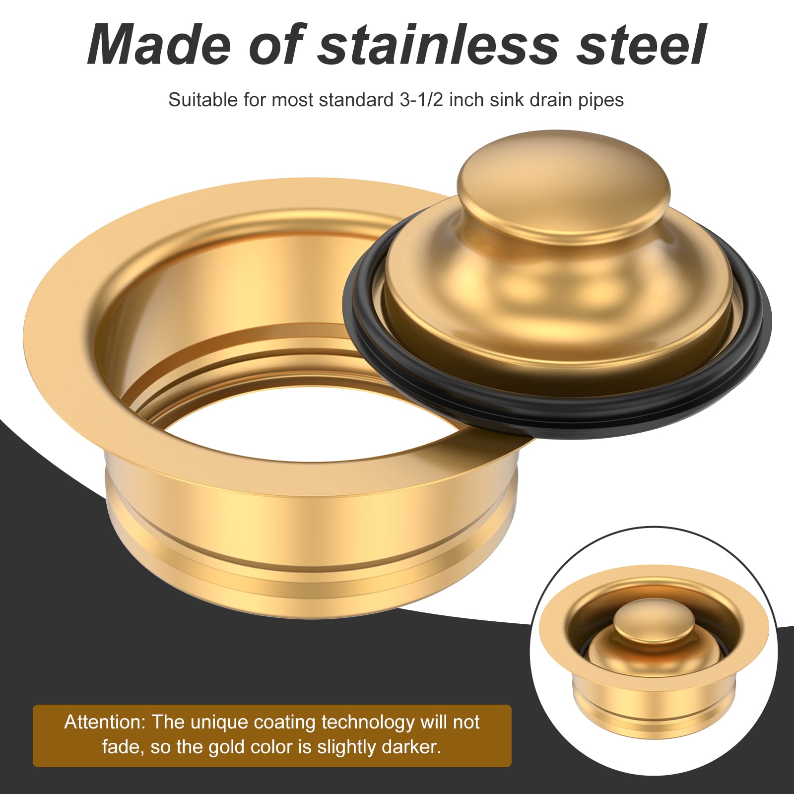 HKJUNFEI 2Pcs Sink Flange Durability Slightly Darker Sink Flange Stopper Replacement for Standard Garbage Disposers
