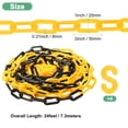 thumbnail image 3 of Cadena de Barreras de Plástico Uxcell, Cadena de Seguridad Impermeable de 24 pies de Longitud en Color Negro Amarillo con Hebilla en Forma de S, 3 of 7
