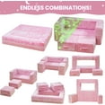 thumbnail image 6 of LinkRomat Modular Kids Play Couch, Glow in The Dark Toddler Sofa Bed, 3-in-1 Convertible Furniture for Playrooms, Bedrooms, No Assembly Needed, Pink, 6 of 9