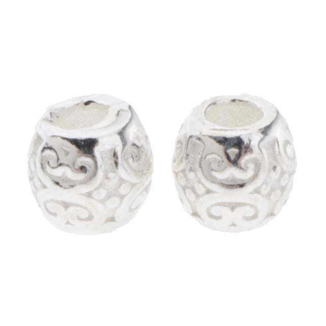 2 pulseras de la suerte hechas a mano con cuentas de barril de plata de ley 925 para accesorios de bricolaje 4.5x5.5mm