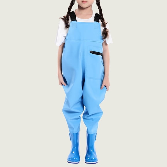 Juslio Girls Pants Unisex Child Casual Water Fishing Clothes Sea Waterproof Clothes Water Wading Clothes Blue