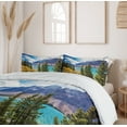 thumbnail image 6 of Ambesonne Landscape Duvet Cover Set, Canadian Glacial Lake, 2-Calking, Aqua Mauve Green, 6 of 6