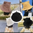 thumbnail image 5 of 50-54cm head circumference cute cat ears small tail fisherman hat female summer cute basin hat sun hat - black, 5 of 5