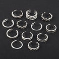 thumbnail image 3 of ZheElen 12 Pcs/set Summer Fashion Hollow Plated Alloy Toe Rings Beach Vacation Knuckle Foot Ring Set Toe's Rings Girls Foot Jewelry Gift, 3 of 6