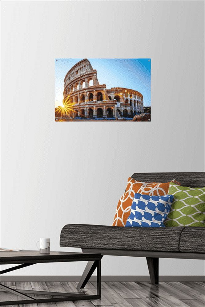 Timeless Visions - Roman Colosseum Wall Poster with Pushpins, 14.725" x 22.375"