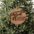 thumbnail image 2 of TRex Dinosaur Worlds Best Grandson - Cedar Ornament, 2 of 4