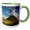 Green/White, variant on 3drose, Gros Piton, St. Lucia, 11oz Two-tone Black Mug