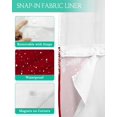 thumbnail image 3 of No Hook Shower Curtain with Snap in Liner, Christmas Snowman Red Xmas Snowflake Winter Hotel Shower Curtains for Bathroom, Washable Shower Curtain Liner Set with Mesh Top Window, 48"x72", 3 of 6