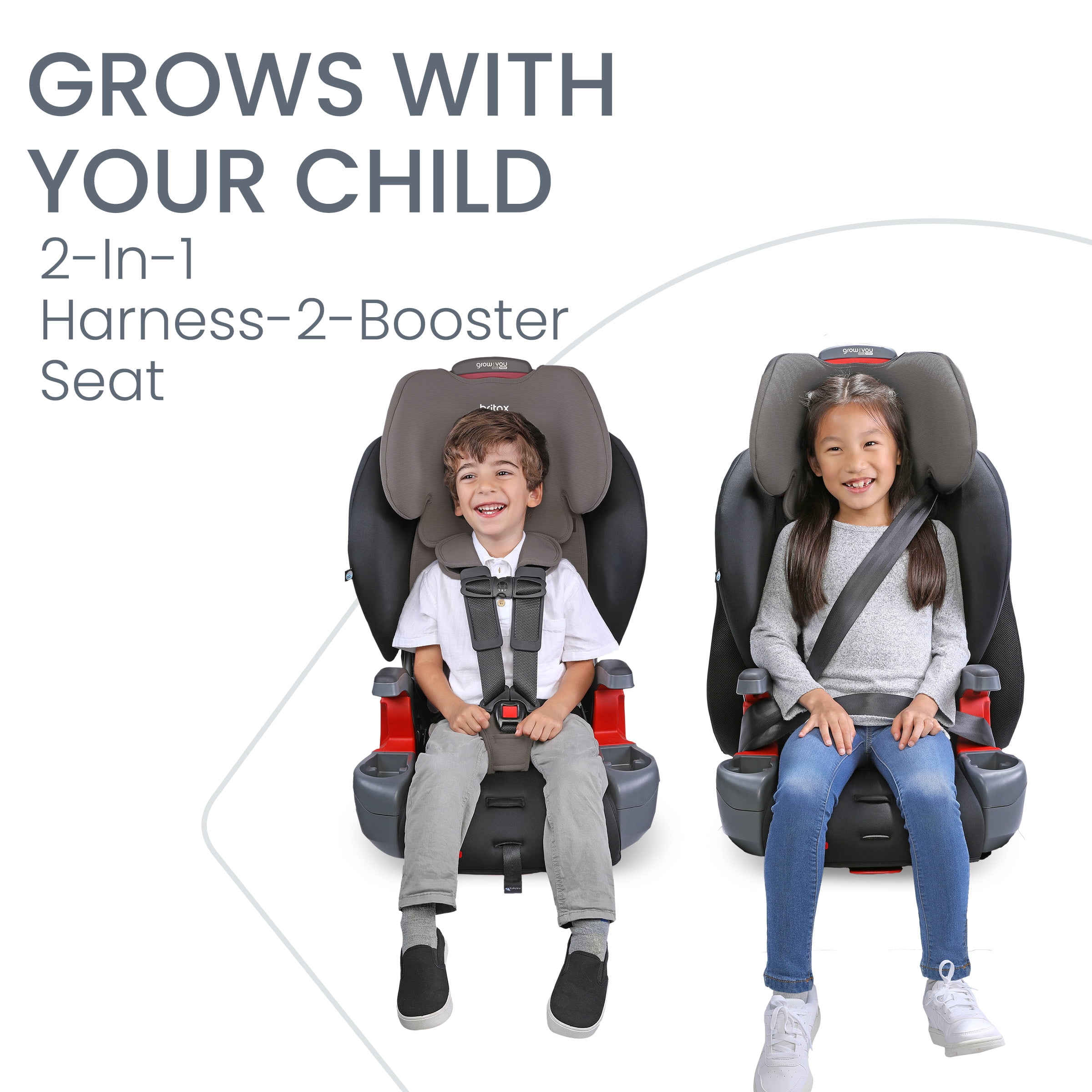Britax Grow With You ClickTight Harness-2-Booster Car Seat, 2-in-1 High Back Booster, Gray Contour