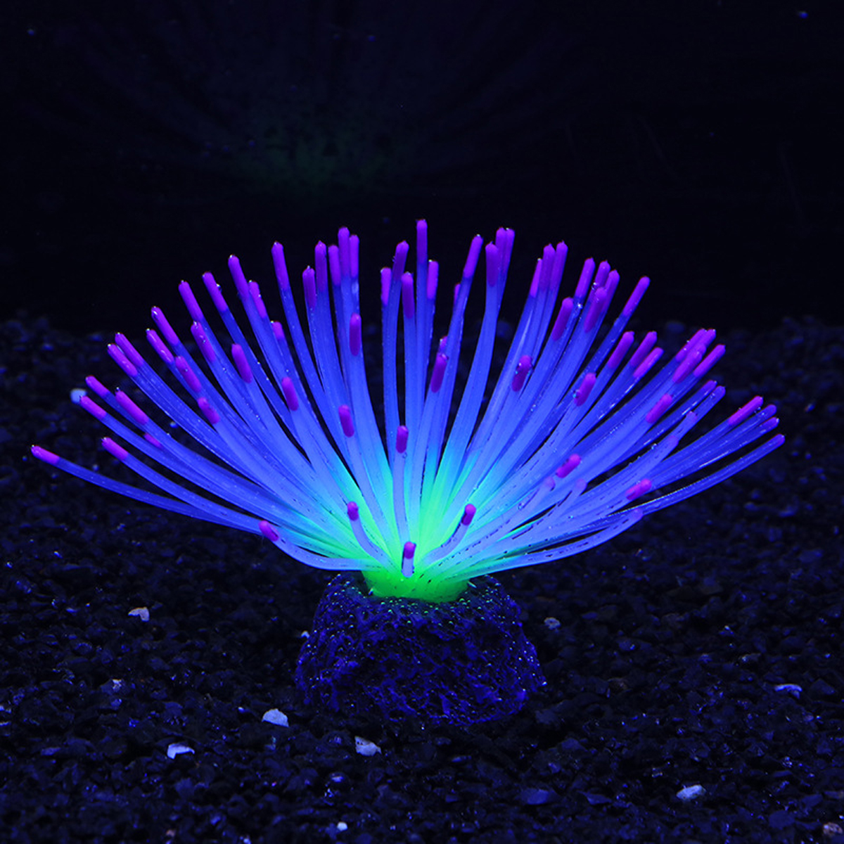 1/2/6/10pcs Aquarium Imitative Rainbow and Iridescent Blue Sea Urchin Balls Artificial Silicone Ornament Set with Glowing Effect for Fish Tank Landscape Decoration - image 1 of 2