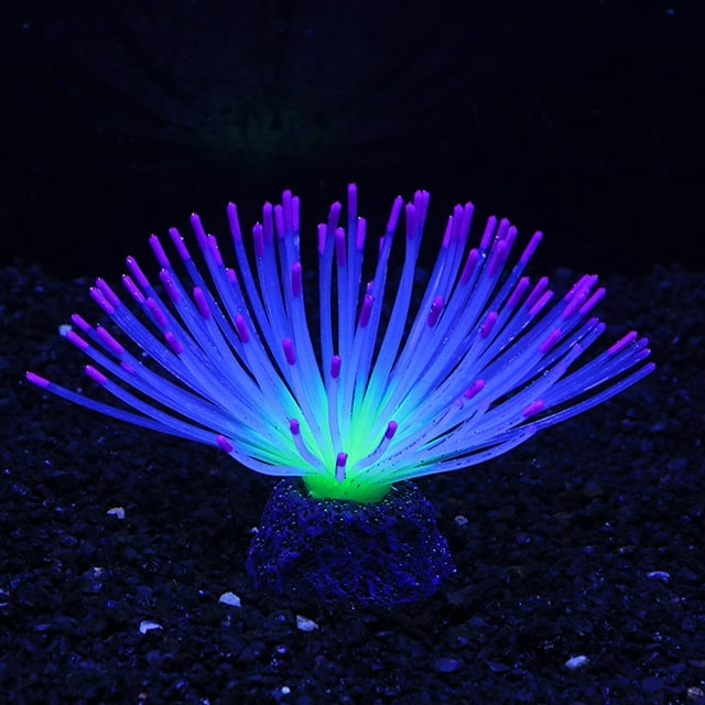 1/2/6/10pcs Aquarium Imitative Rainbow and Iridescent Blue Sea Urchin Balls Artificial Silicone Ornament Set with Glowing Effect for Fish Tank Landscape Decoration