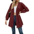 thumbnail image 3 of Women'S Crochet Open Cardigan Long Sleeve Cover Up Summer Wine Red S, 3 of 9