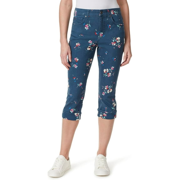 Bandolino Mandie 5 Pocket High Rise, Floral, Capri, Women's