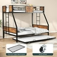 thumbnail image 5 of ZIVACATE Twin Over Full Bunk Bed, Metal Bunk Bed with Side Ladders, Sturdy Metal Frame Supports, Noiseless, Black & Brown, 5 of 8